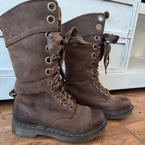 New Dr. Martens Triumph 1914 Brown Floral Boots Women's Size 6 HTF